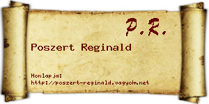 Poszert Reginald névjegykártya